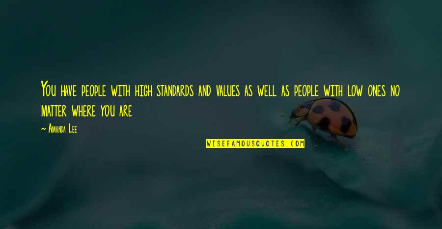High Values Quotes By Amanda Lee: You have people with high standards and values