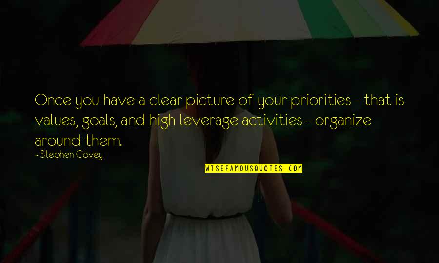 High Values Quotes By Stephen Covey: Once you have a clear picture of your