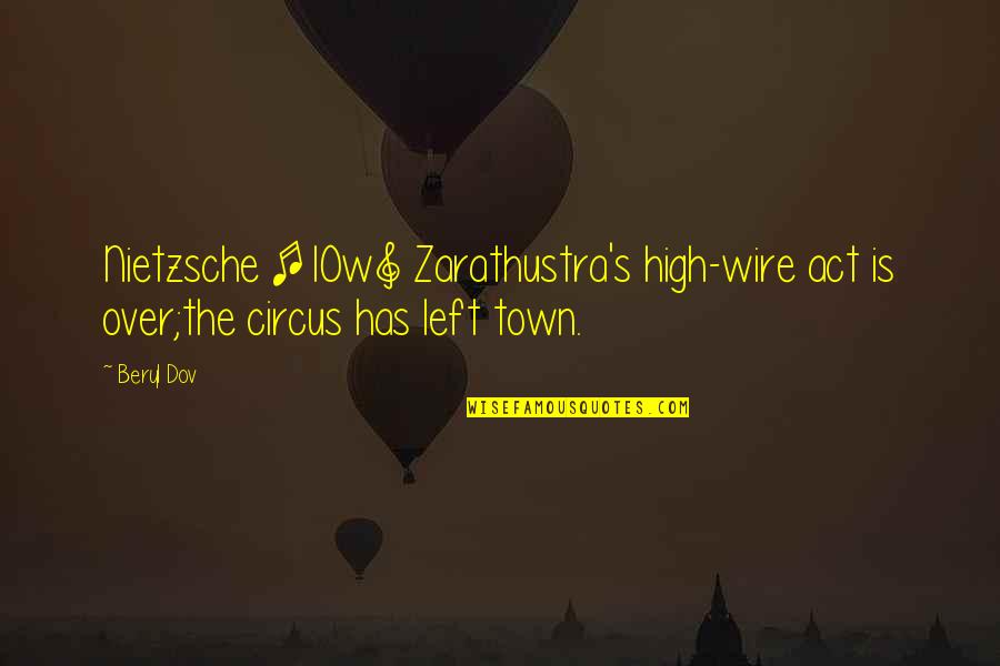 High Wire Act Quotes By Beryl Dov: Nietzsche [10w] Zarathustra's high-wire act is over;the circus