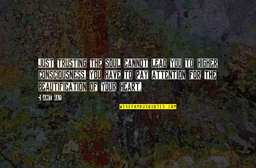 Higher Consciousness Quotes By Amit Ray: Just trusting the soul cannot lead you to Higher Consciousness Quotes By Amit Ray: Just trusting the soul cannot lead you to
