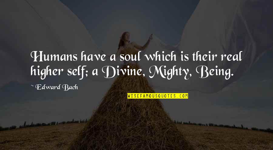 Higher Self Quotes By Edward Bach: Humans have a soul which is their real