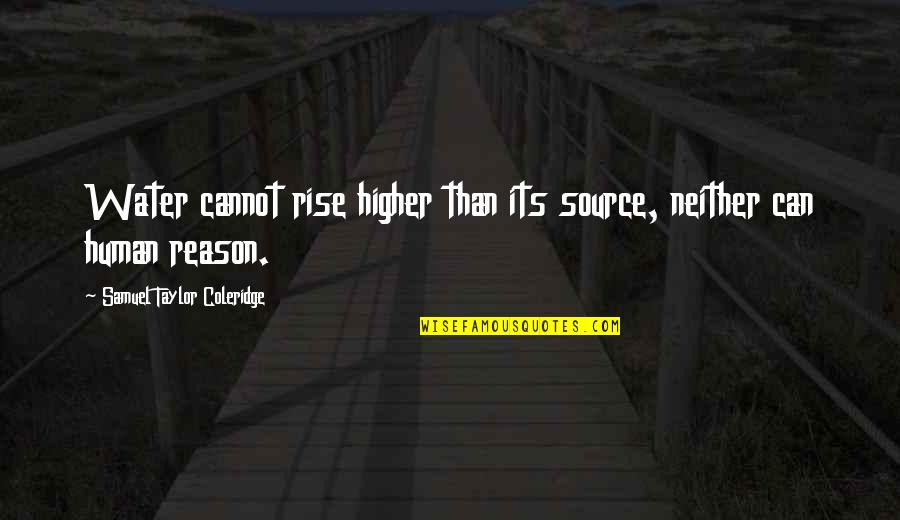 Higher Than Quotes By Samuel Taylor Coleridge: Water cannot rise higher than its source, neither