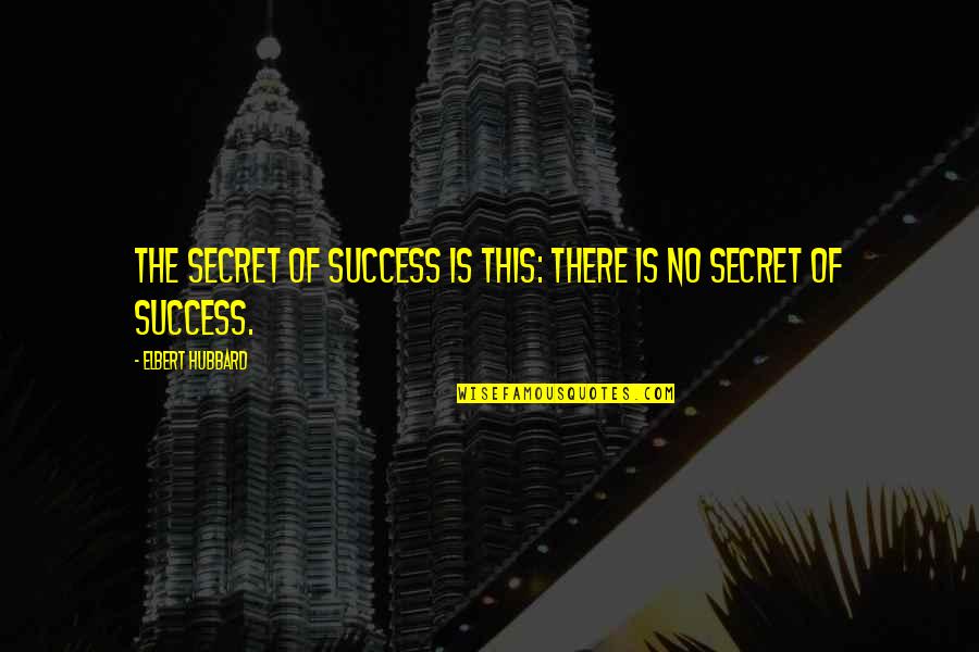 Highest Actor Quotes By Elbert Hubbard: The secret of success is this: there is