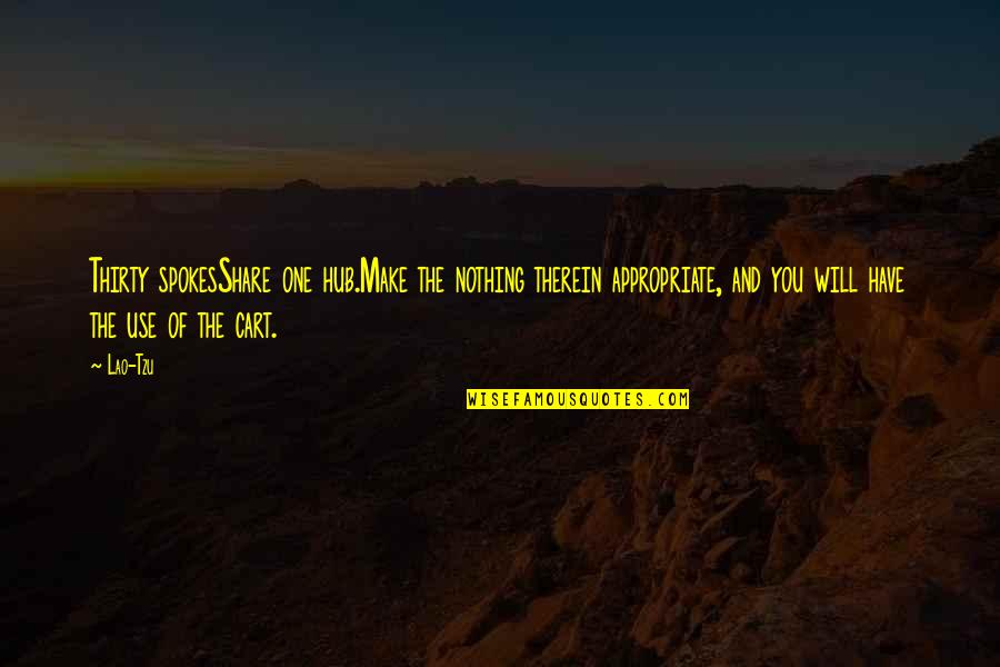 Highflier Pigeon Quotes By Lao-Tzu: Thirty spokesShare one hub.Make the nothing therein appropriate,