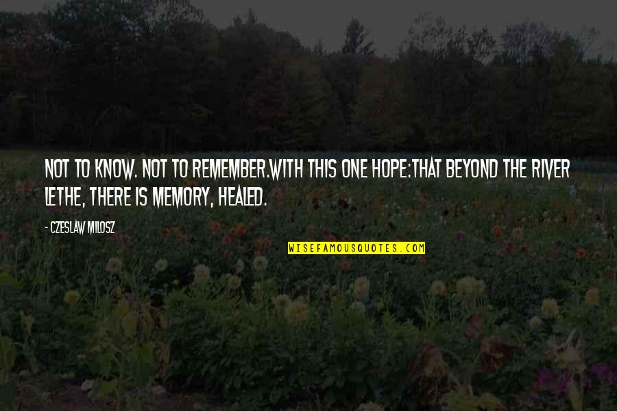Highlighed Quotes By Czeslaw Milosz: Not to know. Not to remember.With this one Highlighed Quotes By Czeslaw Milosz: Not to know. Not to remember.With this one