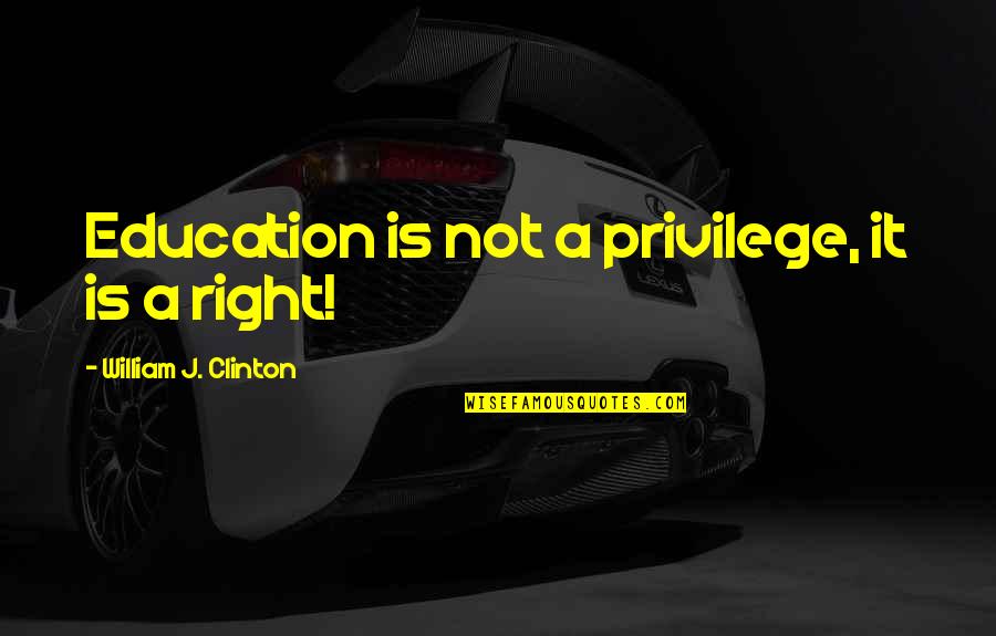 Highly Illogical Behavior Quotes By William J. Clinton: Education is not a privilege, it is a Highly Illogical Behavior Quotes By William J. Clinton: Education is not a privilege, it is a