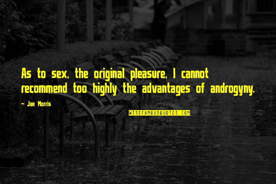 Highly Recommend Quotes By Jan Morris: As to sex, the original pleasure, I cannot