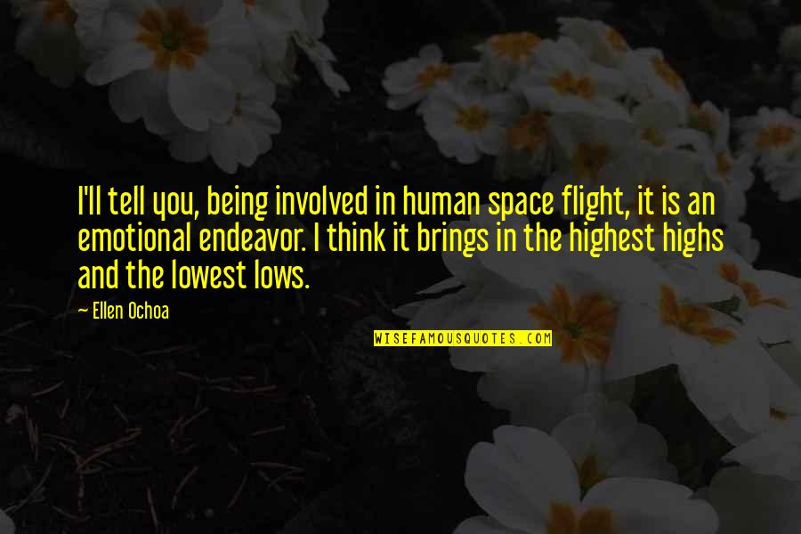 Highs Quotes By Ellen Ochoa: I'll tell you, being involved in human space