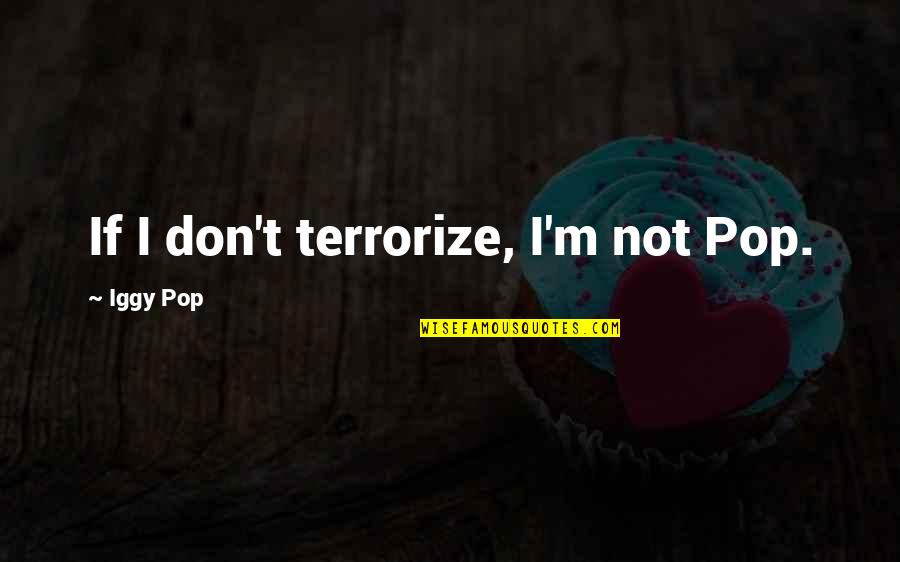 Highschool Sweethearts Quotes By Iggy Pop: If I don't terrorize, I'm not Pop.