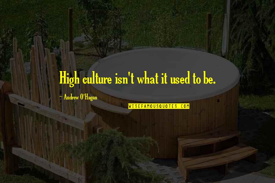 High'st Quotes By Andrew O'Hagan: High culture isn't what it used to be.