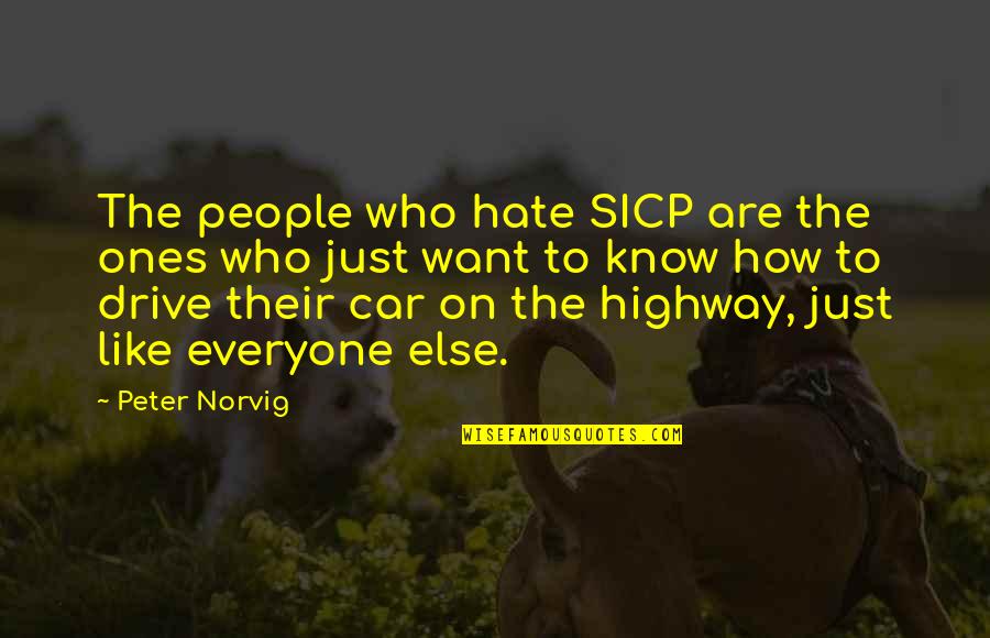 Highway Quotes By Peter Norvig: The people who hate SICP are the ones