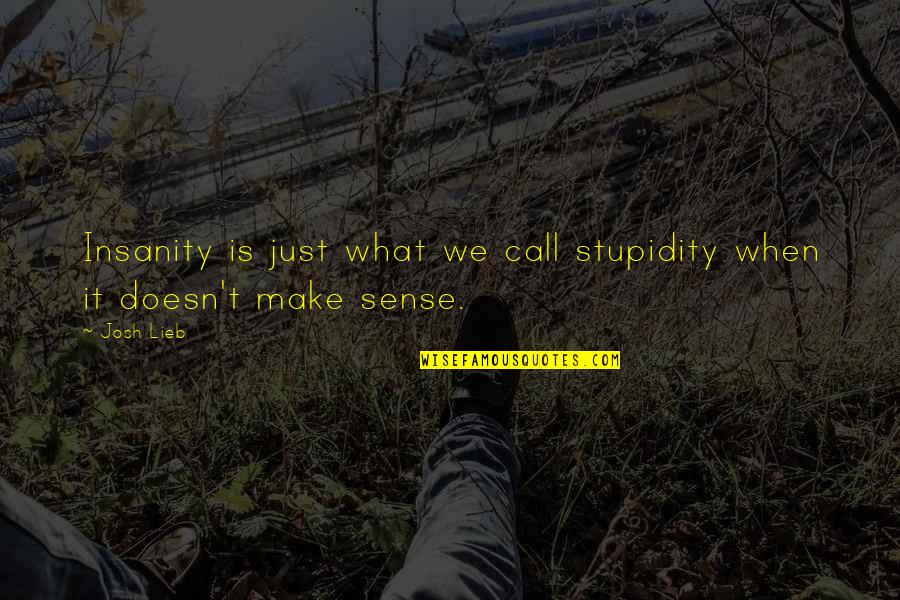 Hiking John Muir Quotes By Josh Lieb: Insanity is just what we call stupidity when