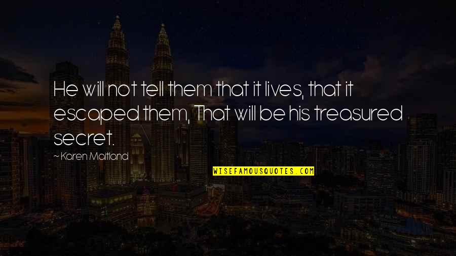 Hikmah Beriman Quotes By Karen Maitland: He will not tell them that it lives,