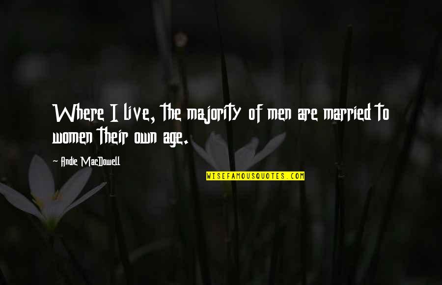 Hikmat Pirjonov Quotes By Andie MacDowell: Where I live, the majority of men are Hikmat Pirjonov Quotes By Andie MacDowell: Where I live, the majority of men are