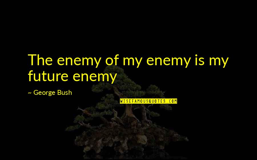 Hilarious Faces Quotes By George Bush: The enemy of my enemy is my future Hilarious Faces Quotes By George Bush: The enemy of my enemy is my future