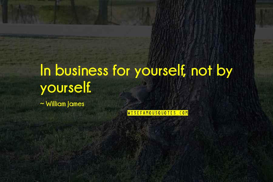 Hilariously Quotes By William James: In business for yourself, not by yourself.