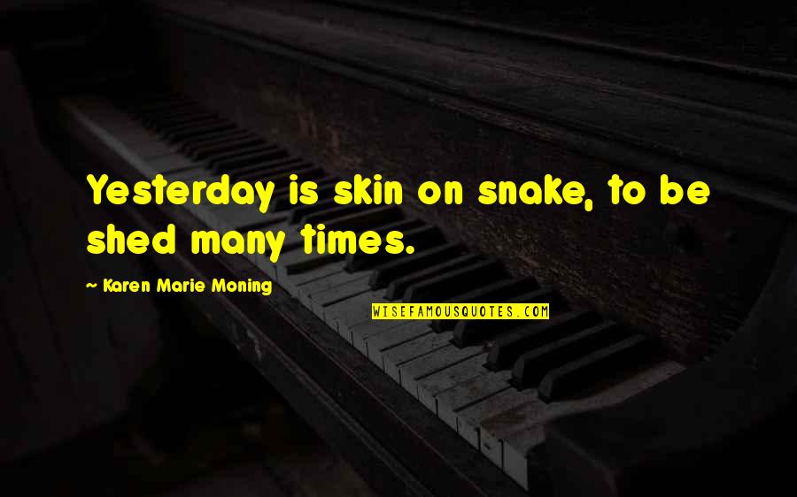 Hilariousness Quotes By Karen Marie Moning: Yesterday is skin on snake, to be shed
