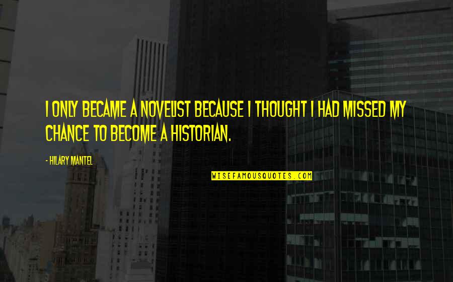 Hilary Mantel Quotes By Hilary Mantel: I only became a novelist because I thought