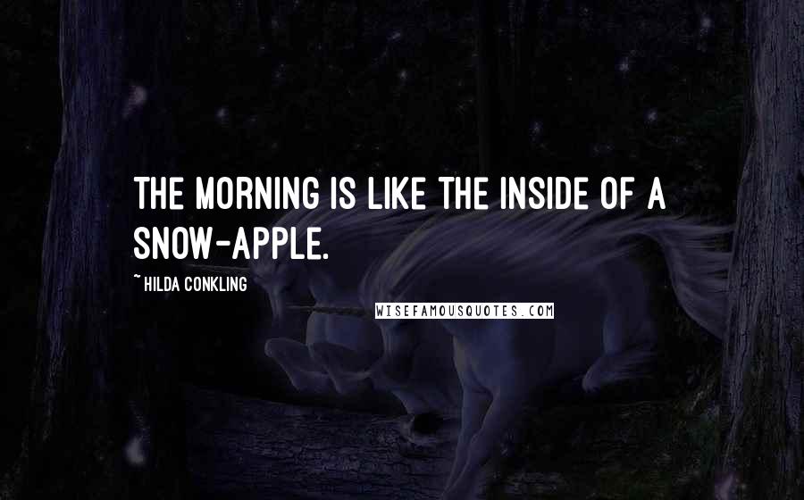 Hilda Conkling quotes: The morning is like the inside of a snow-apple.