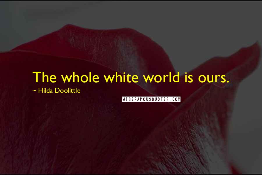 Hilda Doolittle quotes: The whole white world is ours.