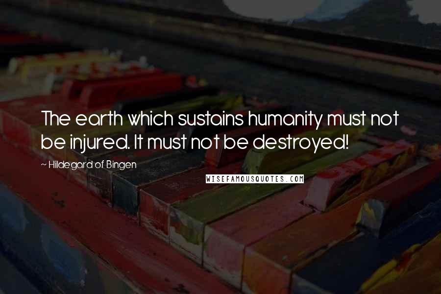 Hildegard Of Bingen quotes: The earth which sustains humanity must not be injured. It must not be destroyed!