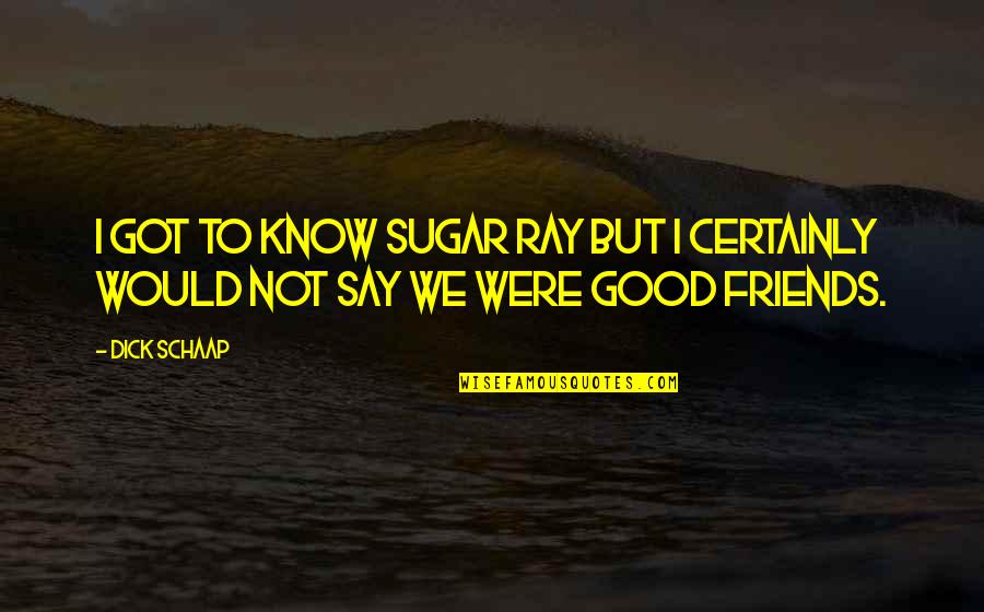 Hildegard Peplau Famous Quotes By Dick Schaap: I got to know Sugar Ray but I