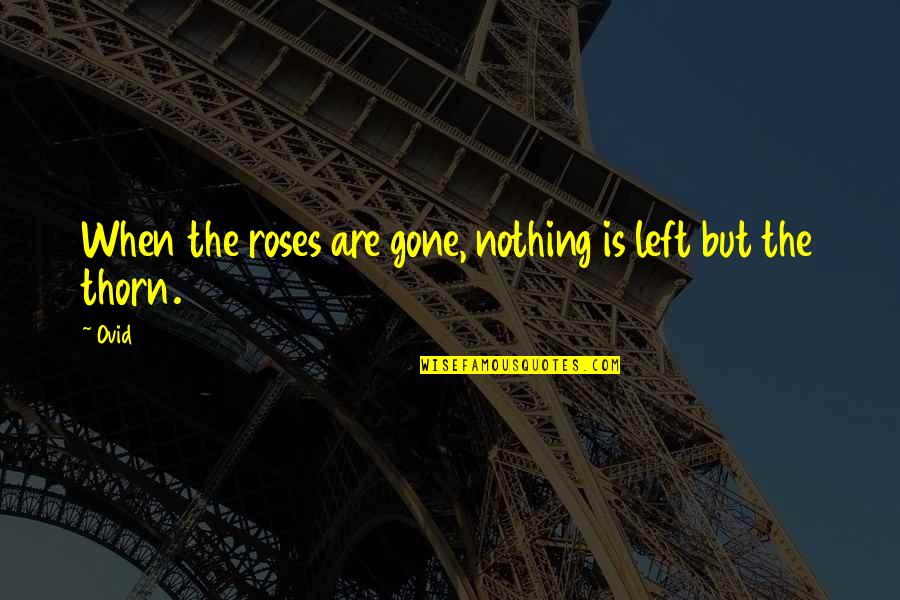 Hildegard Westerkamp Quotes By Ovid: When the roses are gone, nothing is left