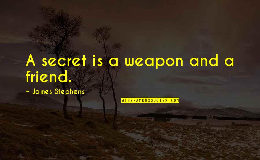 Hilfreiche Quotes By James Stephens: A secret is a weapon and a friend.