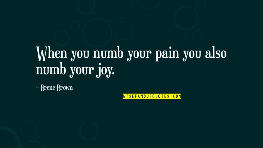 Hiliariosity Quotes By Brene Brown: When you numb your pain you also numb