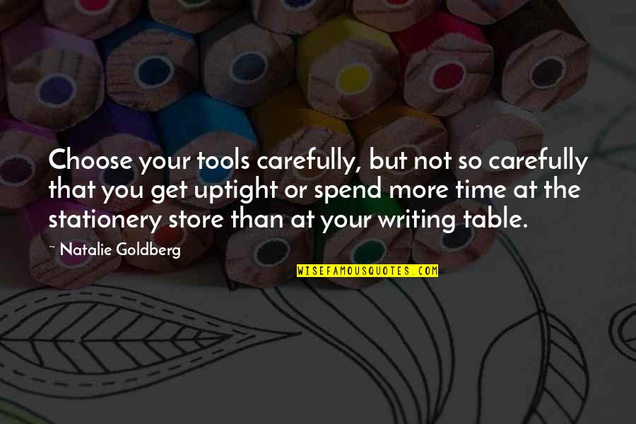Hilkiah Quotes By Natalie Goldberg: Choose your tools carefully, but not so carefully
