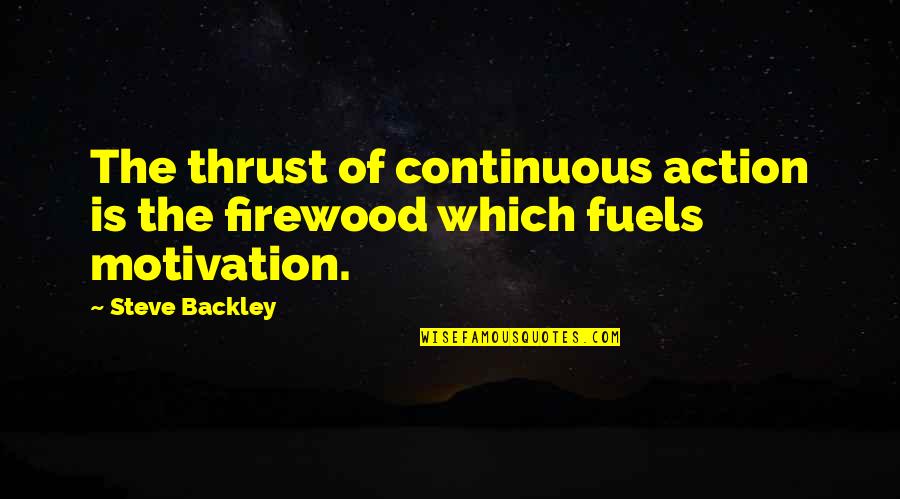 Hillcoat Quotes By Steve Backley: The thrust of continuous action is the firewood