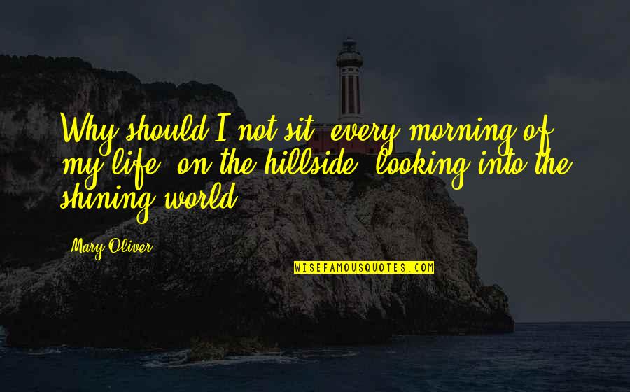 Hillside Quotes By Mary Oliver: Why should I not sit, every morning of