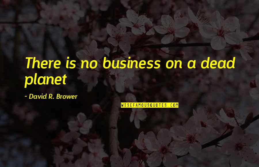 Him Leaving For Another Girl Quotes By David R. Brower: There is no business on a dead planet Him Leaving For Another Girl Quotes By David R. Brower: There is no business on a dead planet