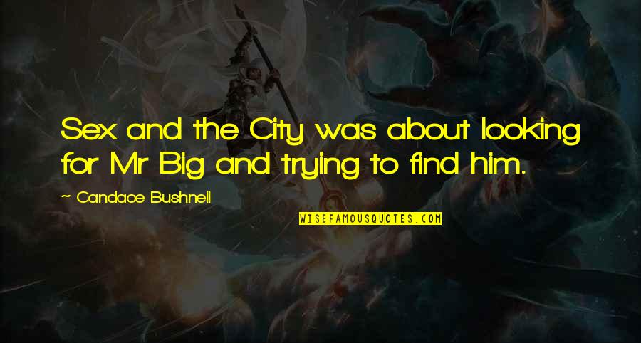 Him Looking At You Quotes By Candace Bushnell: Sex and the City was about looking for Him Looking At You Quotes By Candace Bushnell: Sex and the City was about looking for
