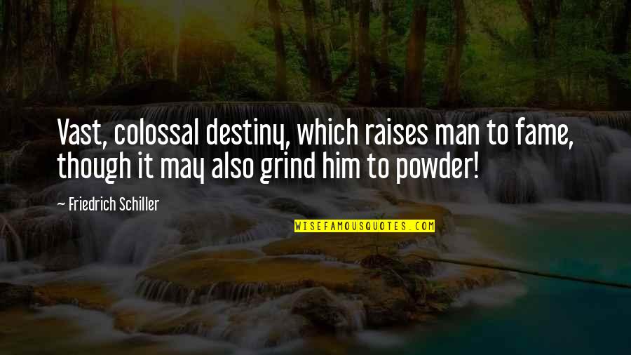 Him Though Quotes By Friedrich Schiller: Vast, colossal destiny, which raises man to fame,