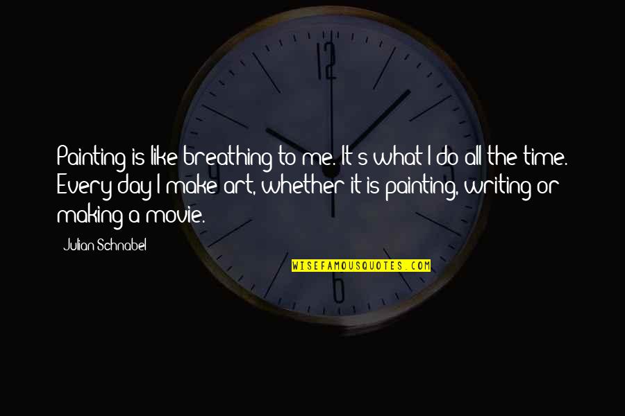Himym The Ashtray Quotes By Julian Schnabel: Painting is like breathing to me. It's what