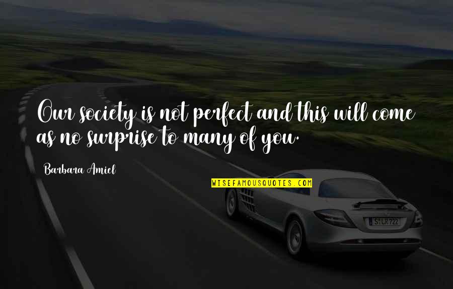 Hinc Quotes By Barbara Amiel: Our society is not perfect and this will