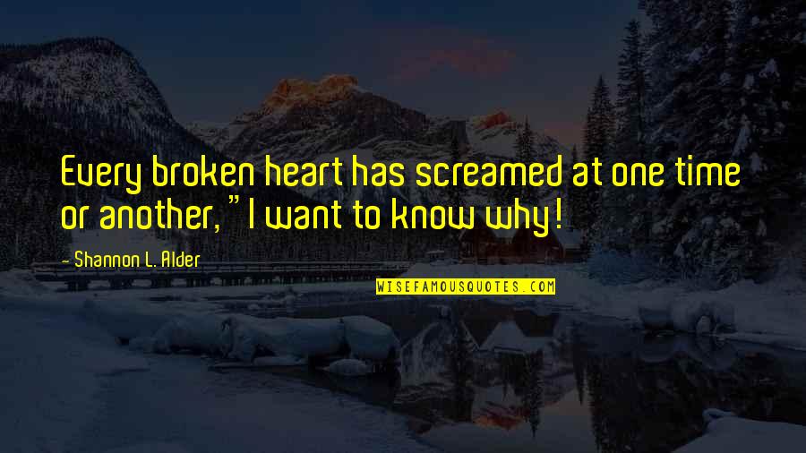 Hindered Love Quotes By Shannon L. Alder: Every broken heart has screamed at one time