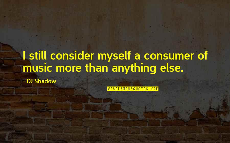 Hindering The Spirit Quotes By DJ Shadow: I still consider myself a consumer of music
