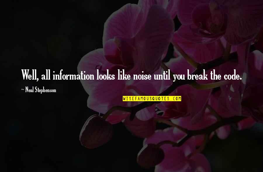 Hindi Ako Mayaman Quotes By Neal Stephenson: Well, all information looks like noise until you