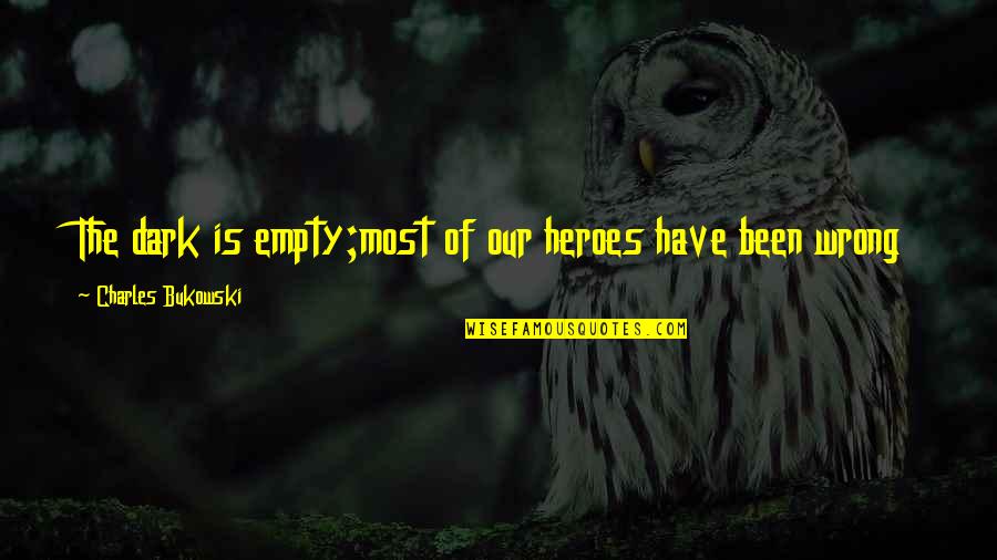 Hindi Manhid Quotes By Charles Bukowski: The dark is empty;most of our heroes have