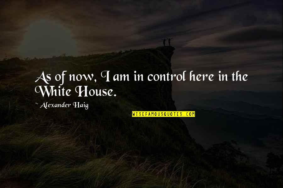 Hindola Quotes By Alexander Haig: As of now, I am in control here