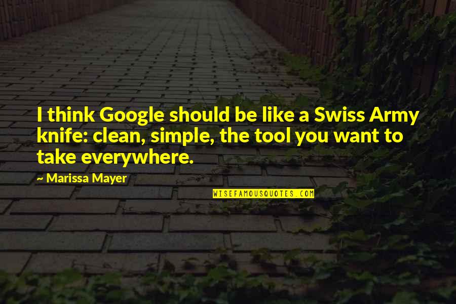 Hindsight Is 20 20 Quote Quotes By Marissa Mayer: I think Google should be like a Swiss