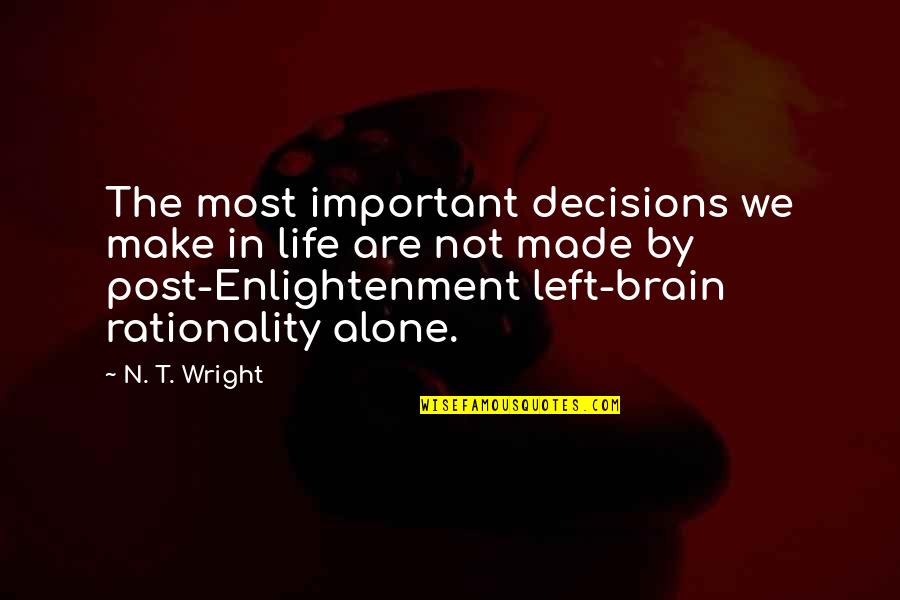 Hinduism By Swami Vivekananda Quotes By N. T. Wright: The most important decisions we make in life Hinduism By Swami Vivekananda Quotes By N. T. Wright: The most important decisions we make in life