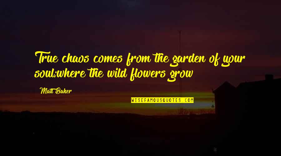 Hindward Quotes By Matt Baker: True chaos comes from the garden of your