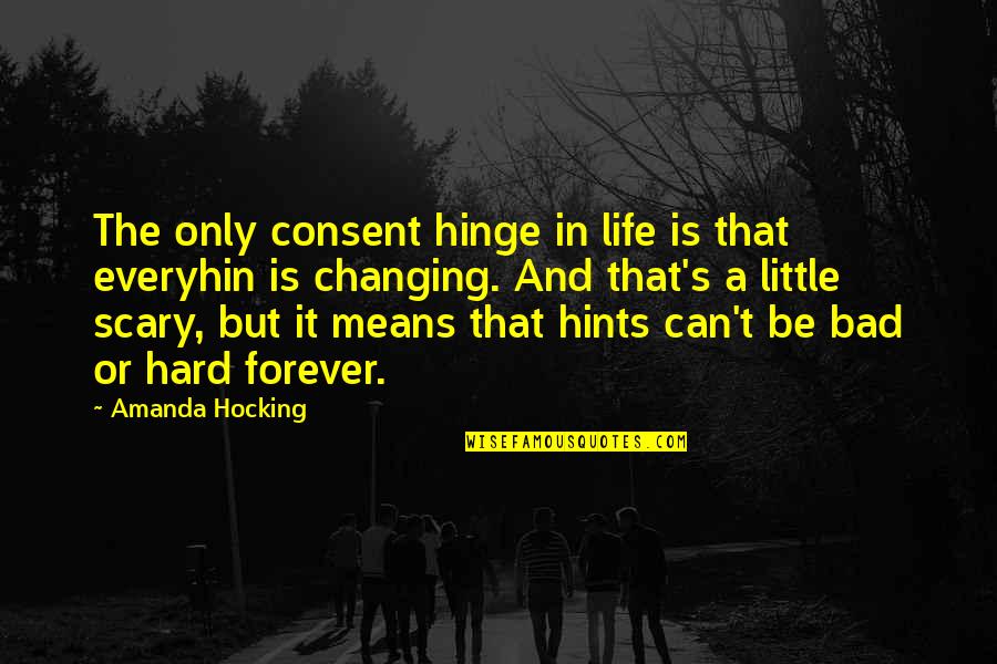 Hinge Quotes By Amanda Hocking: The only consent hinge in life is that