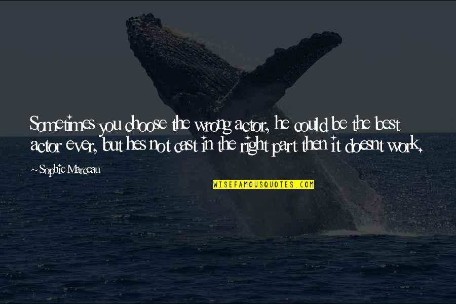 Hinged Handcuffs Quotes By Sophie Marceau: Sometimes you choose the wrong actor, he could