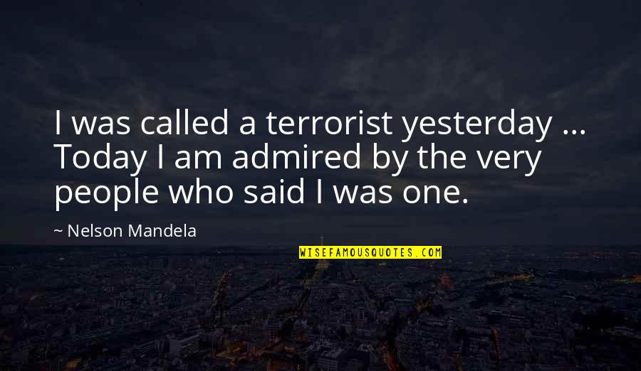 Hinged Windows Quotes By Nelson Mandela: I was called a terrorist yesterday ... Today