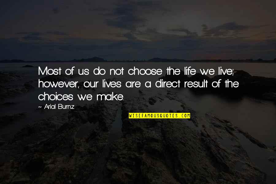 Hingsha Quotes By Arial Burnz: Most of us do not choose the life