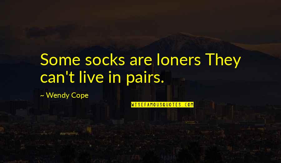 Hinkered Quotes By Wendy Cope: Some socks are loners They can't live in